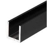 CSDCD12, Matte Black, U Channel for 1/2" Shower Door Fixed Panel